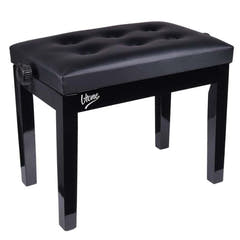 Panchina per pianoforte con similpelle nera