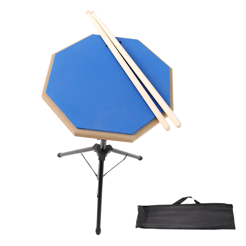 V-TONE PDS1 BL Øvepad 12" – Blå Practice Drum Pad Sæt med Stativ, Sticks og Taske
