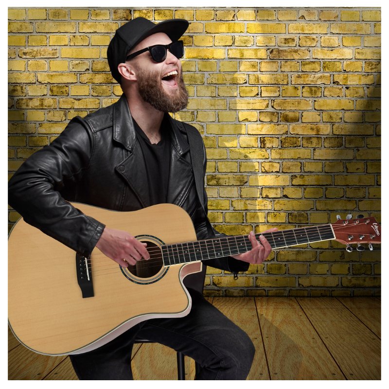 V-TONE VEAG1 CE NT Elektroakustisk Guitar 4/4 Dreadnought Cutaway – Natur