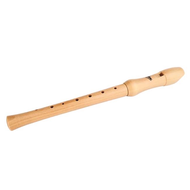 V-TONE FL W1 Flauto dolce soprano in legno naturale con bacchetta per pulizia, grasso e custodia