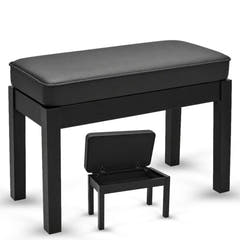 V-TONE Panca per pianoforte e tastiera con vano portaoggetti, nera