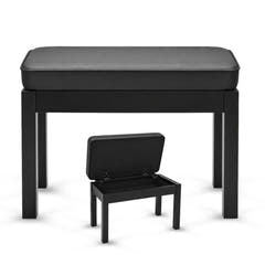 V-TONE Panca per pianoforte e tastiera con vano portaoggetti, nera