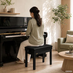 Panca per pianoforte V-TONE PB2 BK – Regolabile 49–57 cm