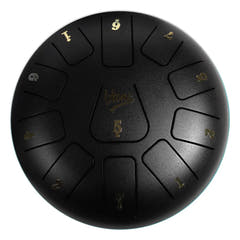 Tongue Drum 8" Nero incl. accessori (11 toni)