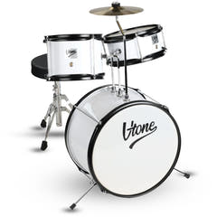 V-TONE VD Junior WH Set di tamburi per bambini – Set di tamburi acustici bianchi per bambini