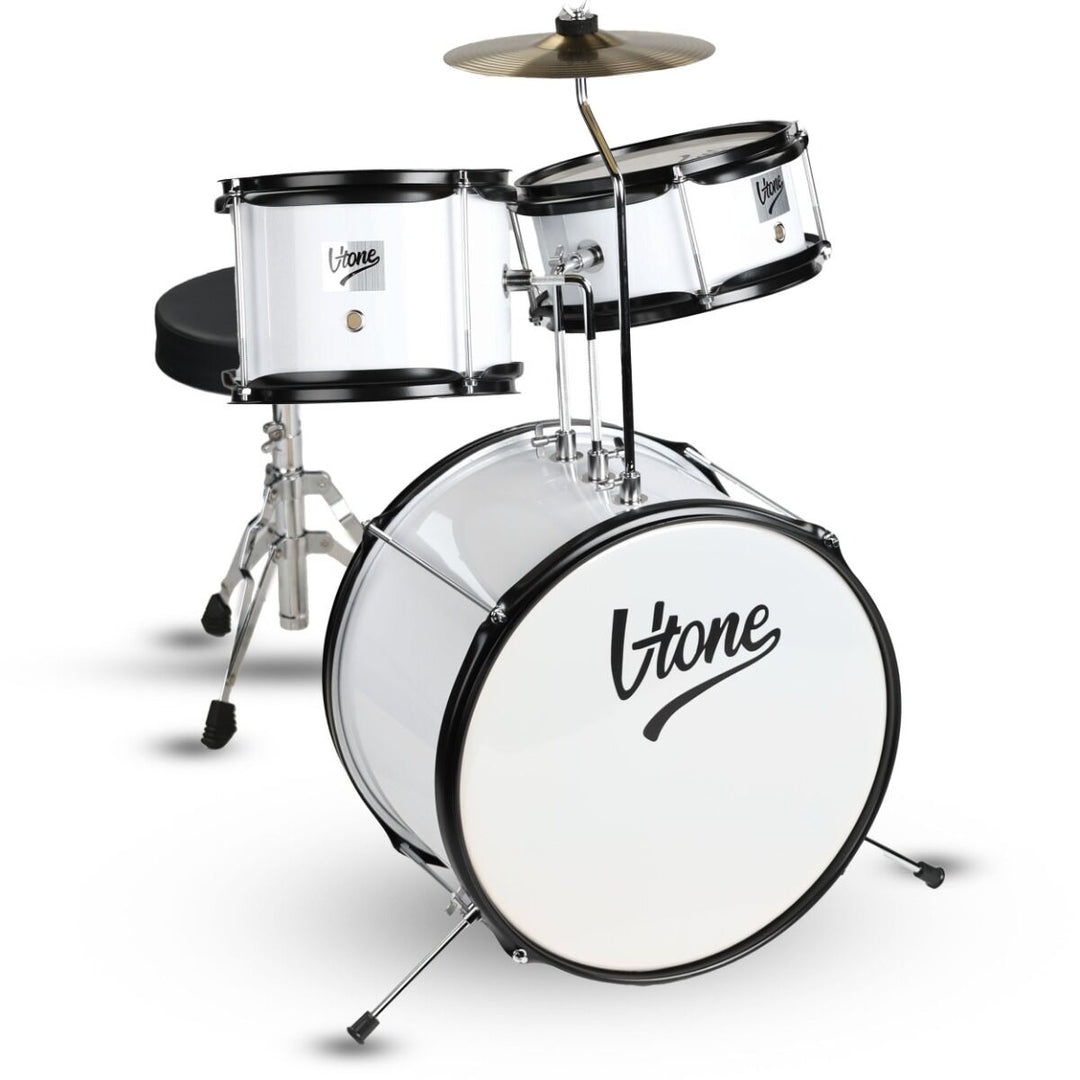 V-TONE VD Junior WH Set di tamburi per bambini – Set di tamburi acustici bianchi per bambini