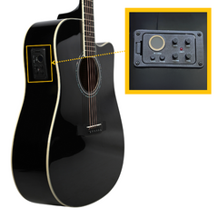 V-TONE VEAG1 CE BK chitarra elettroacustica 4/4 dreadnought cutaway nera