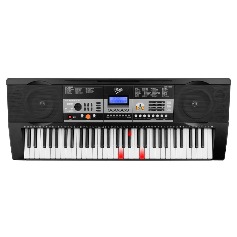V-TONE VK-500 61L Tastiere – 61 tasti con funzione di apprendimento LED per bambini e principianti