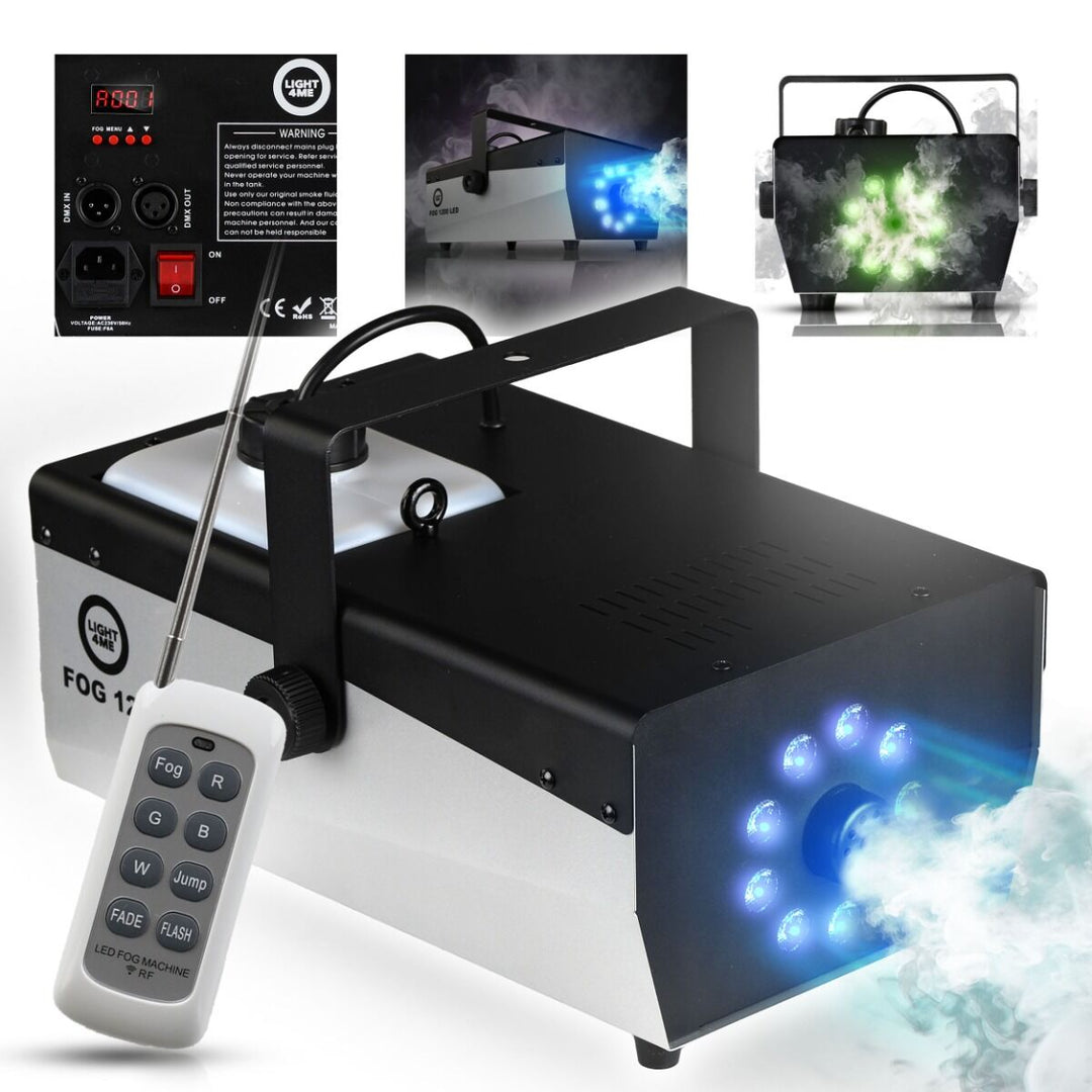 Light4Me Fog 1200 LED V2 Macchina del Fumo 1200W con RGBW LED e DMX