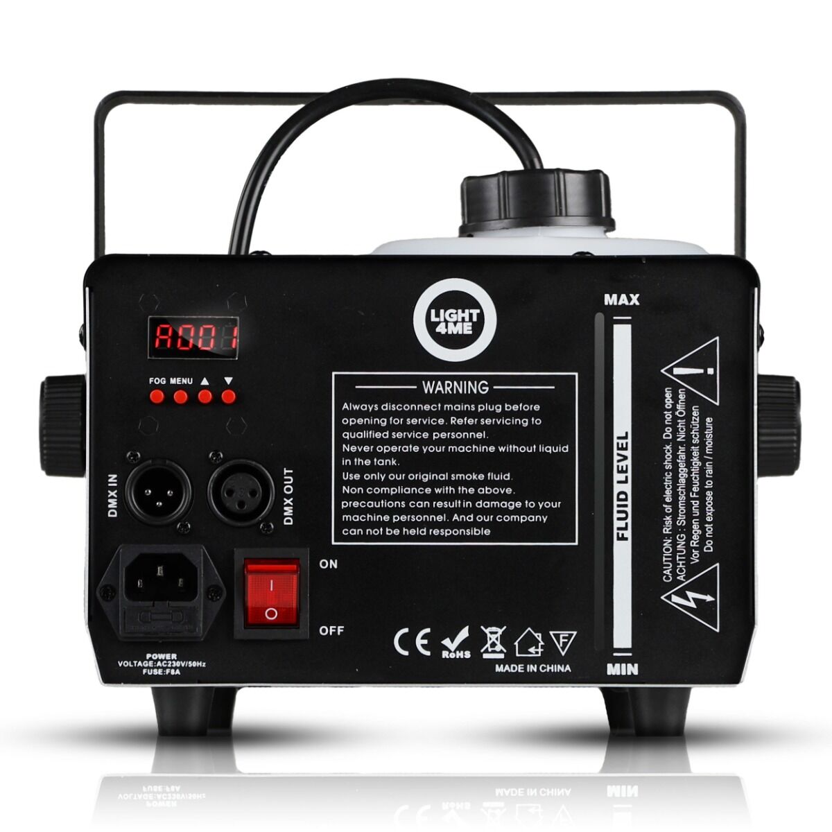 Light4Me Fog 1200 LED V2 Macchina del Fumo 1200W con RGBW LED e DMX